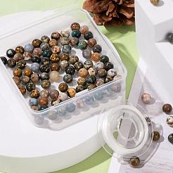 100шт 8мм натуральный агат океан / океан яшма круглые бусины&nbsp;DIY-LS0002-59