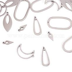 20 шт. 5 стиля подвески из нержавеющей стали 201 с открытой задней частью STAS-YS0001-09