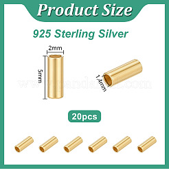 20 Stück 925 Abstandsperlen aus Sterlingsilber&nbsp;FIND-PH0060-03