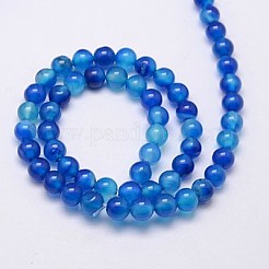 天然石瑪瑙ビーズ連売り  染め  ラウンド  藤紫色  6mm  穴：1mm  約61個/連  13.78''（35センチメートル）&nbsp;G-G583-6mm-05