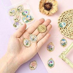 14pcs 7 styles de pendentifs en émail en alliage&nbsp;ENAM-CJ0007-11
