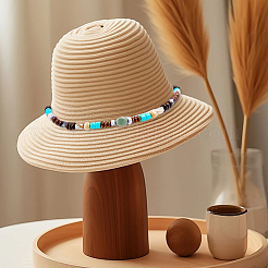 3 шт. 3 стиля деревянных бусин и полиэстеровый винтажный ковбойский шляпный декоративный ремешок&nbsp;DIY-GF0012-34