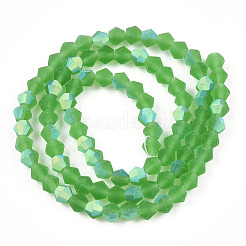 Imita las hebras de cuentas de vidrio esmerilado bicono de vidrio austriaco&nbsp;GLAA-F029-TM3mm-A03
