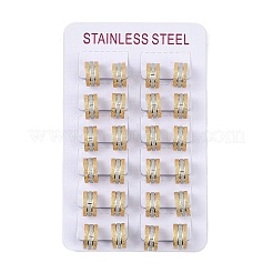 ゴールドフラッシュサンド 304 ステンレススチール フープピアス  ラウンド  ステンレス鋼色  13x7mm&nbsp;EJEW-M001-06C-P