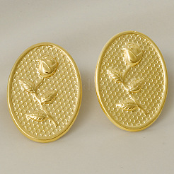 Серьги-гвоздики неправильной овальной формы из нержавеющей стали 304&nbsp;PU6521-2