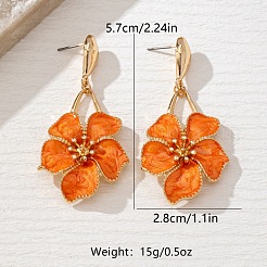 Серьги-гвоздики с цветочным узором из железа и эмали&nbsp;FS-WG46819-01