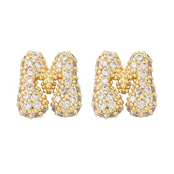 Латунные микро проложить серьги стержня кубического циркония EJEW-Z091-04G-M