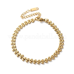 Браслеты-цепочки из хирургической нержавеющей стали 316 BJEW-P349-03B-G