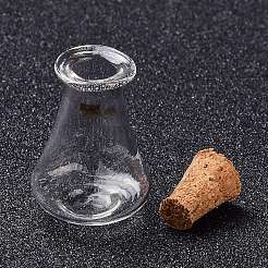 ガラス製コルクボトル  ガラスの空のウィッシングボトル  家の装飾のためのDIYバイアル  透明  1.7x2.7cm&nbsp;LS-AJEW-O032-01A
