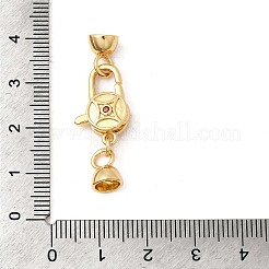 Латунные микро проложить кубического циркония когтя омара застежками&nbsp;KK-U059-51G