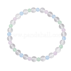 4 bracelet extensible en perles rondes en jade malaisien teinté naturel et cristal de quartz synthétique pour femmes&nbsp;BJEW-JB12253
