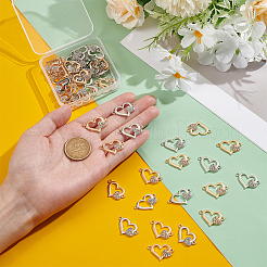 48 шт. 2-цветные литые звенья/соединители со стразами&nbsp;FIND-UN0016-40