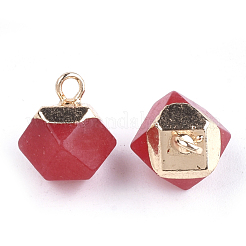 Гальванические круглые подвески из натурального белого нефрита со звездами&nbsp;G-S344-08G