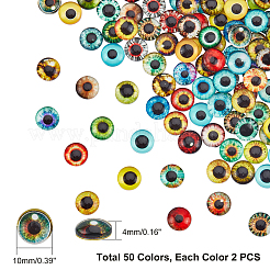 Стеклянные кабошоны с плоской задней стенкой&nbsp;GGLA-PH0001-01B-01