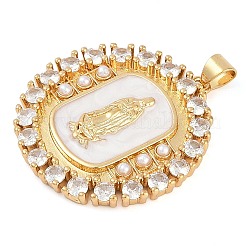 Покрытие стойки латунь микропаве прозрачные подвески из кубического циркония&nbsp;KK-P287-36D-G