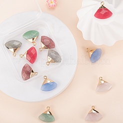 12 шт. 6 стильные гальванические подвески из натуральных драгоценных камней&nbsp;G-LS0002-01