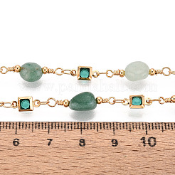 Квадратные звенья латунных стеклянных цепей ручной работы CHC-T017-02