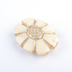 Perline placcatura acrilici fiori&nbsp;X-PACR-Q102-36A