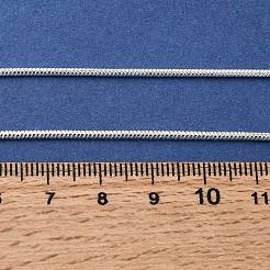 真鍮ラウンドスネークチェーンネックレス  カニカン付き  銀色のメッキ  16インチ（40.6cm）  2mm&nbsp;NJEW-BB10864-16