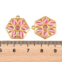 Pendentifs en acier inoxydable 304 émaillé et strass&nbsp;LS-STAS-G398-26G-01