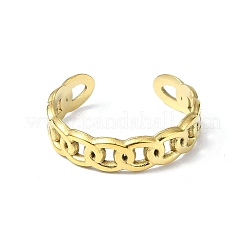 Открытое манжетное кольцо из нержавеющей стали 304 с ионным покрытием (IP) RJEW-L109-025G