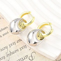 Серьги-кольца из латуни для женщин EJEW-U057-06B-04GP