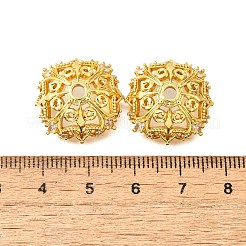 Колпачки для бусин из прозрачного кубического циркония в форме цветка из латуни&nbsp;KK-V008-02G