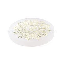 Плоские круглые подставки для ломтиков из натурального селенита DJEW-C015-02F