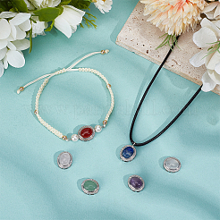 6 шт. 6 стиля латунных многорядных звеньев с натуральным аметистом&nbsp;KK-BC0015-16