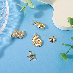 5 шт. 5 стиля латунных подвесок с микропаве из кубического циркония&nbsp;KK-TA0003-29