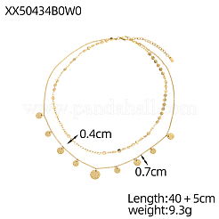 Doppellagige Halsketten aus 304 Edelstahl&nbsp;STAS-OY016-76G