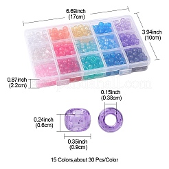 450шт 15 цвета прозрачные пластиковые бусины KY-YW0001-49