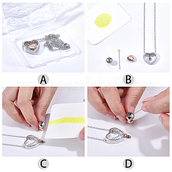 Collier avec pendentif en forme de cœur en acier inoxydable 304 pour cendres&nbsp;NJEW-CN0001-19RGP