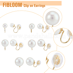 5 пара сережек-каффов с искусственным жемчугом 5 размера&nbsp;EJEW-FI0002-54