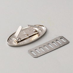 鉄製の装飾バックル  ワード手作りで楕円形  プラチナ  20x40x15mm&nbsp;LS-IFIN-WH0816-005P