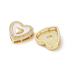 Многожильные звенья в форме сердца из латуни с микропаве KK-B083-14G