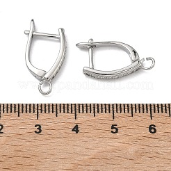 Латунные серьги-кольца из прозрачного кубического циркония&nbsp;KK-H256-18P