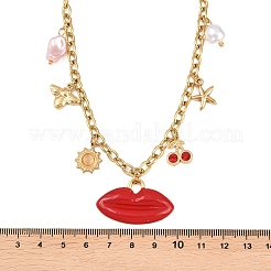 Женские ожерелья-нагрудники из нержавеющей стали 304 с пластиковыми элементами&nbsp;NJEW-K300-05G