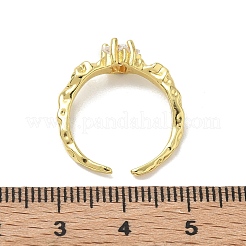 Messing Micro Pave Zirkonia Manschette offene Ringe&nbsp;RJEW-C163-20G