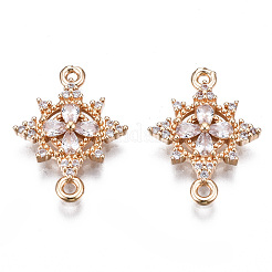 Connettori in ottone con micro pavimentazioni in zirconia cubica trasparente&nbsp;X-KK-S359-146-RS