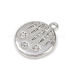 Латунные микропаве прозрачные подвески с фианитом&nbsp;KK-L238-29P