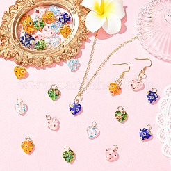30 Stück handgefertigte Herzanhänger aus Millefiori-Glas&nbsp;PALLOY-YW00118