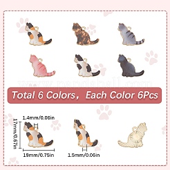 36шт 6 цвета сплава эмалевые подвески&nbsp;ENAM-SC0005-48