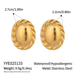 Овальные серьги-гвоздики из нержавеющей стали 304 BE3954-1