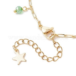 Рождественские браслеты с подвесками из латуни и стекла BJEW-JB12536