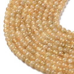 Бусины из натурального желтого граната&nbsp;G-Z129-C01-4mm-01