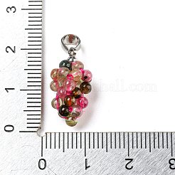 Подвески из натуральных разноцветных круглых кластеров турмалина&nbsp;G-D094-04P