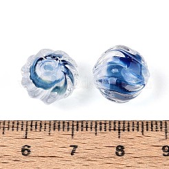 Фактурные внутренние бусины-лэмпворк ручной работы с цветком&nbsp;LAMP-T024-07B