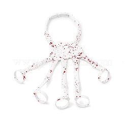 Растягивающиеся браслеты из сплава с кольцами для пальцев в стиле Хэллоуина BJEW-P367-02