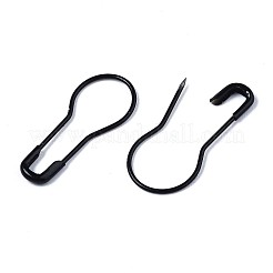 スプレー塗装された鉄のひょうたんピン  編みステッチマーカー  ブラック  21.5x9.5x1.5mm  ピン：0.5mm&nbsp;IFIN-T017-08A